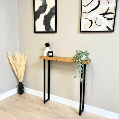 Joshua Rustic Wooden Radiator Shelf &amp; Entry Console Table handcrafted in the UK - Box legs Shelves masterplank-shop   