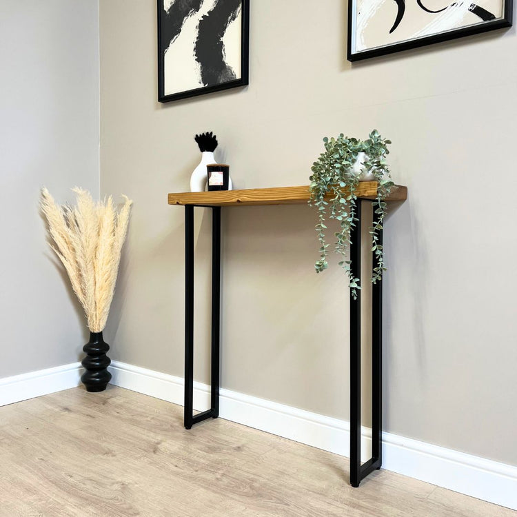 Joshua Rustic Wooden Radiator Shelf & Entry Console Table handcrafted in the UK - Box legs Shelves masterplank-shop   