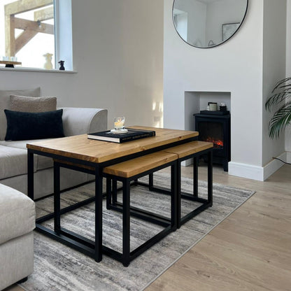 Rustic nest of Coffee tables  Masterplank UK   