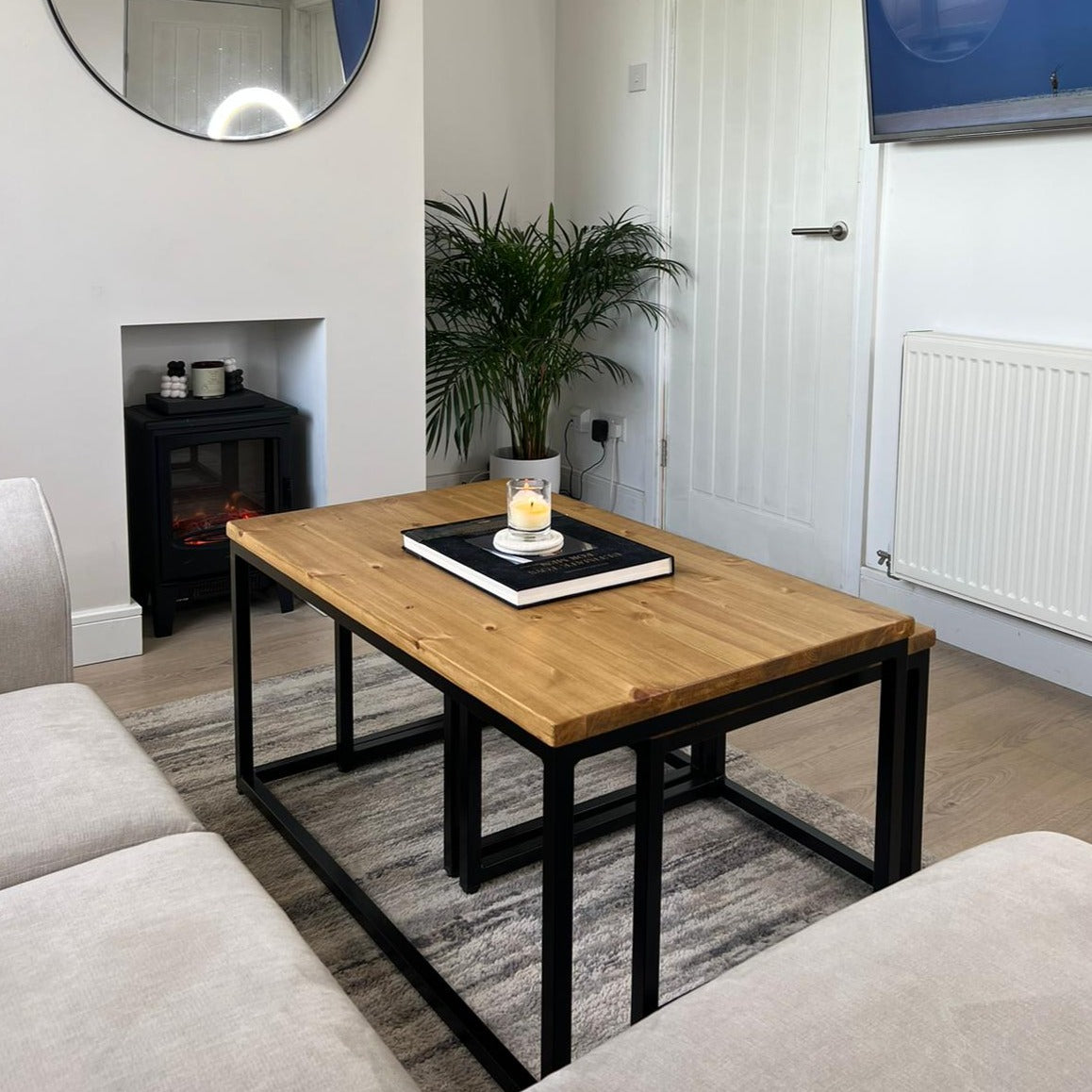 Rustic nest of Coffee tables  Masterplank UK   