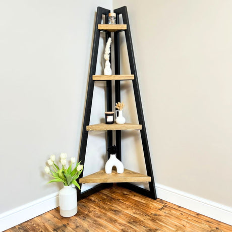 Rustic Wooden Corner Unit/Shelving handcrafted in the UK Shelving Masterplank UK   