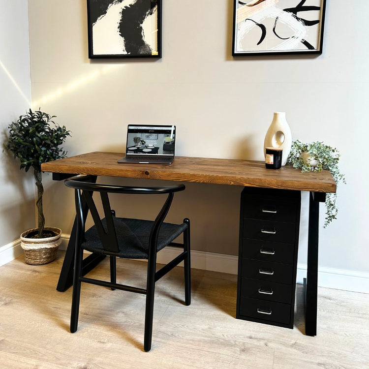 Rustic Office Desk - Z leg design Desks masterplank-shop   